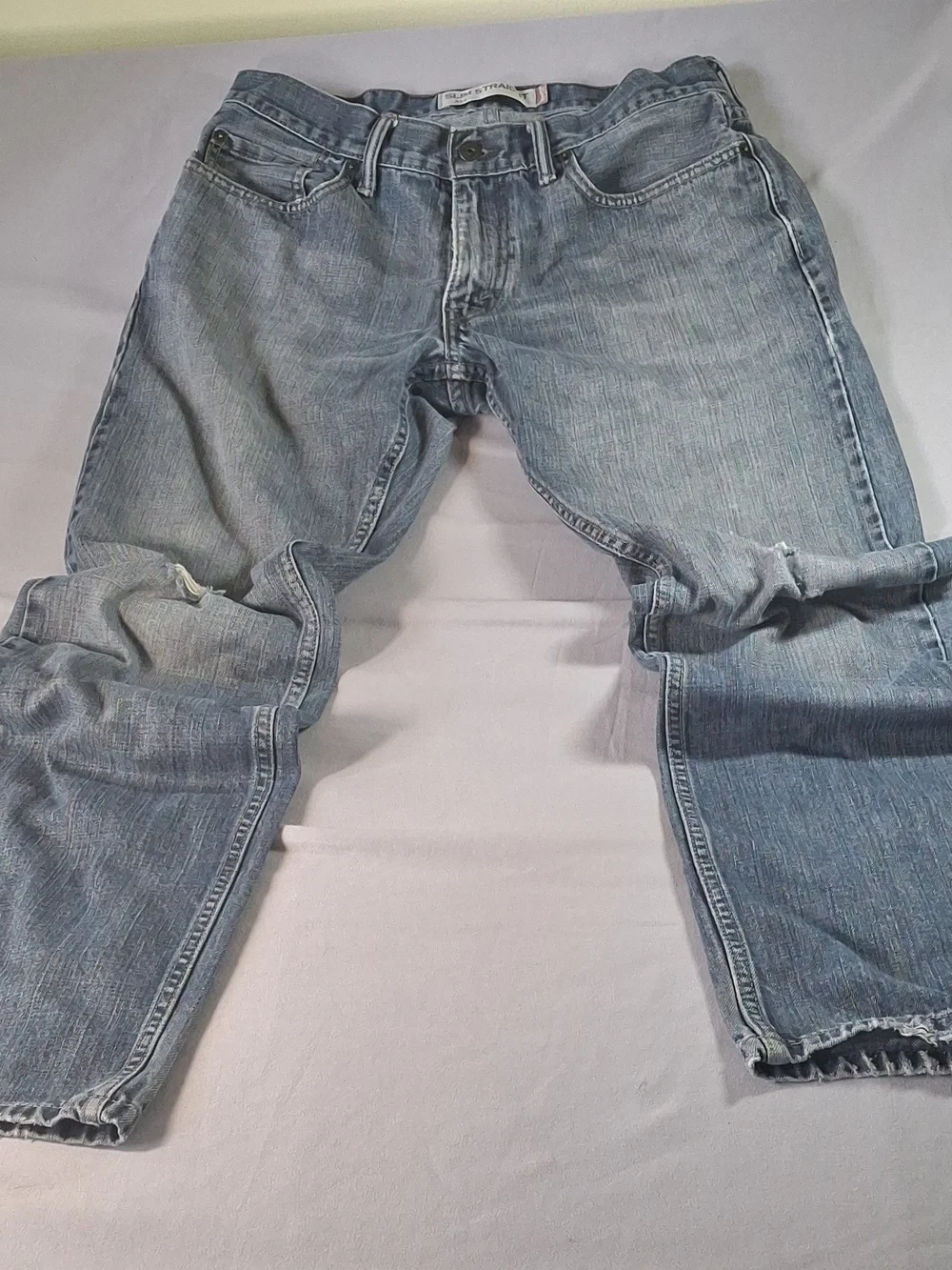 Levi's 514 Slim Straight Jeans Men's 32x32 Light Wash Distressed